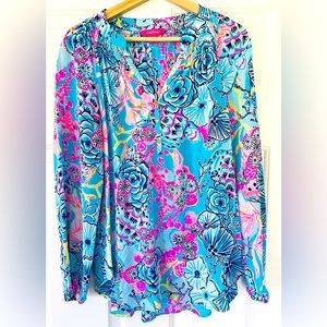 Lilly Pulitzer Elsa 100% silk top M